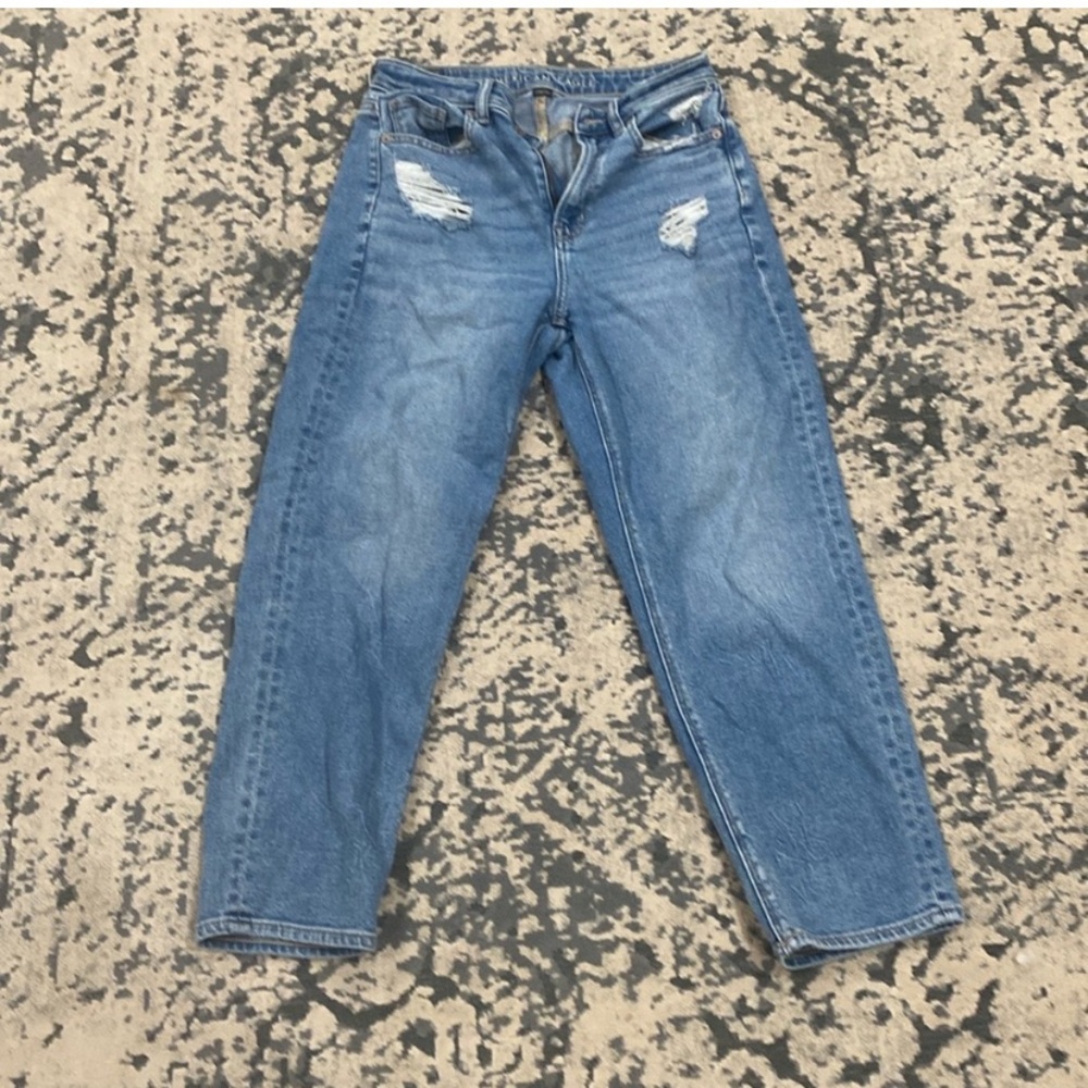 Distressed Blue Jeans